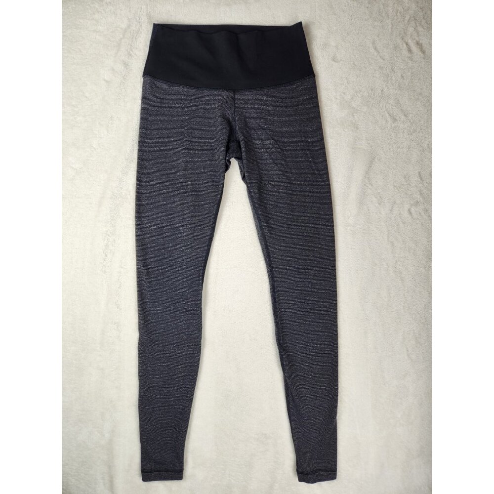 Lululemon Wunder Under Black/Gray Mid Rise Leggings Women's Size 4 W24"x29" Tall